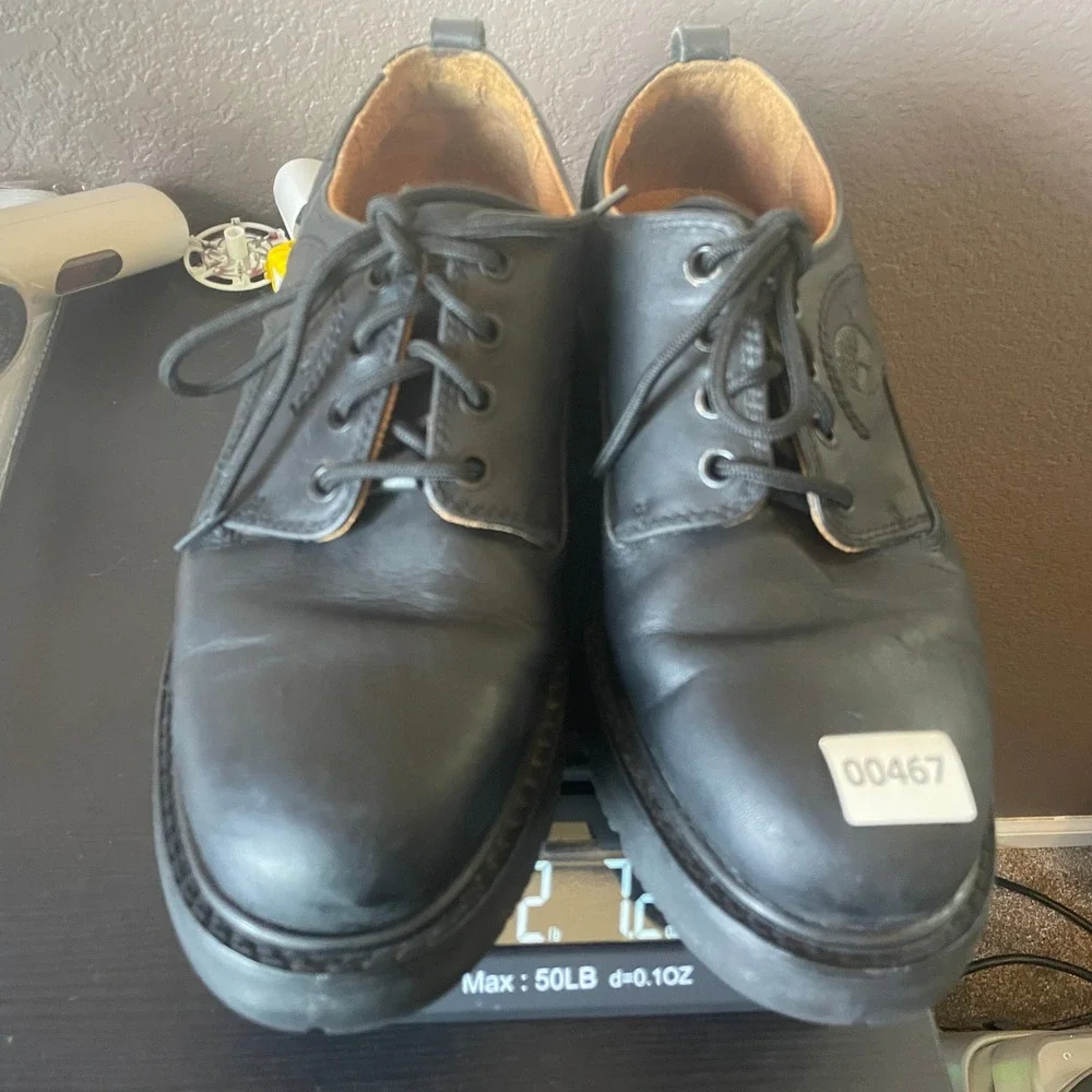 Timberland Mens Black Leather Waterproof Rugged Oxford Shoes Size 10 Rugged